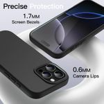 Liquid Silicone Case for iPhone 14 Pro Max , Silky Soft Touch Full-Body Protective Phone Case, Anti-Scratch Shockproof Cover with Microfiber Lining (Black)
