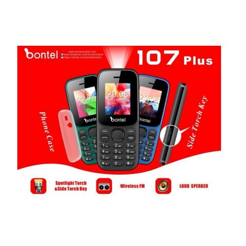 Bontel 107 PLUS Dual Sim Cellphone - BlacK