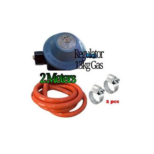 Ampia Universal 13kg/13 kg Gas Cylinder Regulator For 2/3 Table Top Cooker burner + Free Safety Clips & 2M Gas Delivery tube