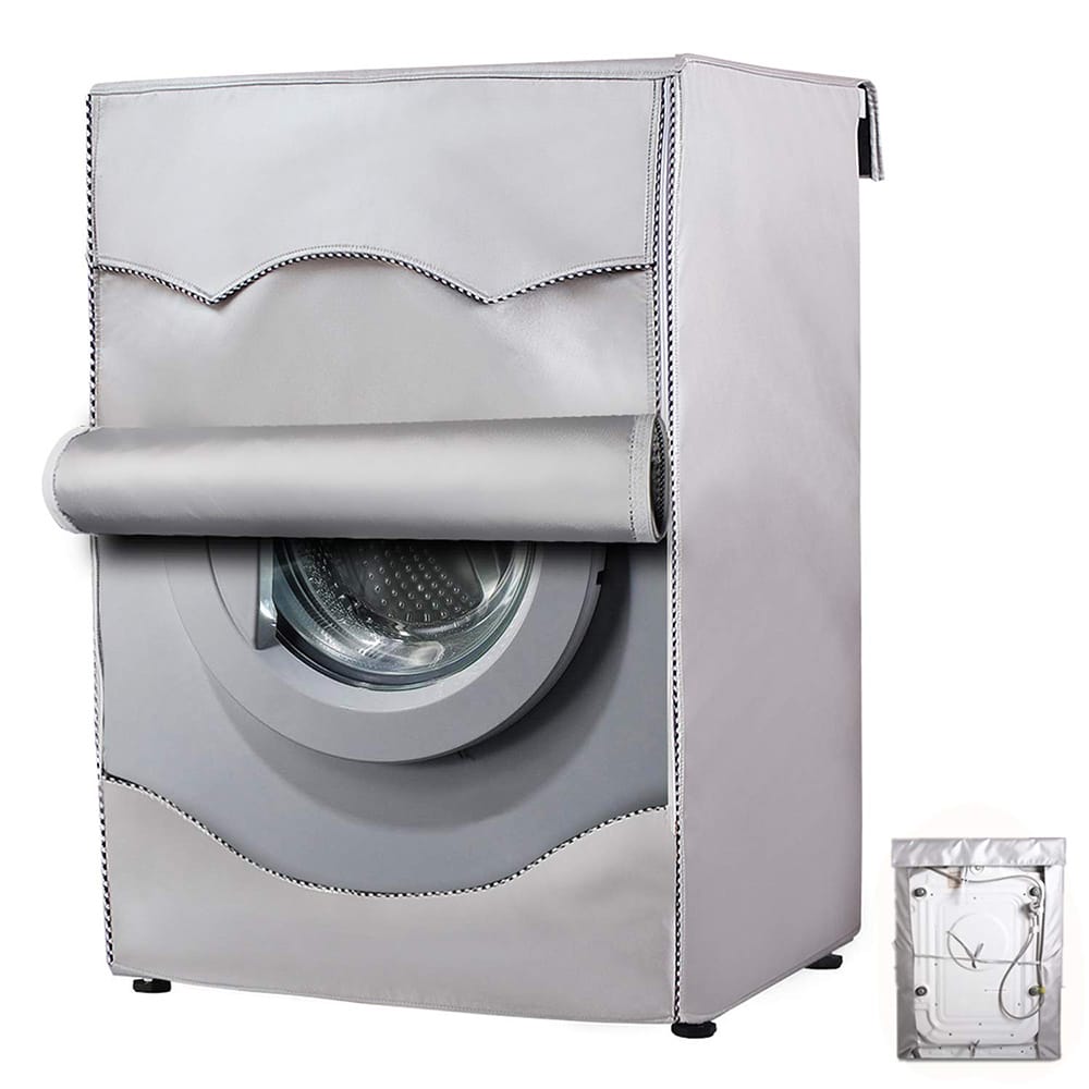 Premium Front Load Washing Machine Cover – 60x60x85cm | Durable, Waterproof & Dustproof | Grey/Silver with Zipper for Easy Access