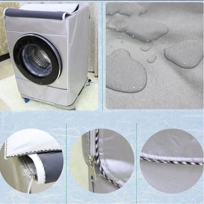 Premium Front Load Washing Machine Cover – 60x60x85cm | Durable, Waterproof & Dustproof | Grey/Silver with Zipper for Easy Access