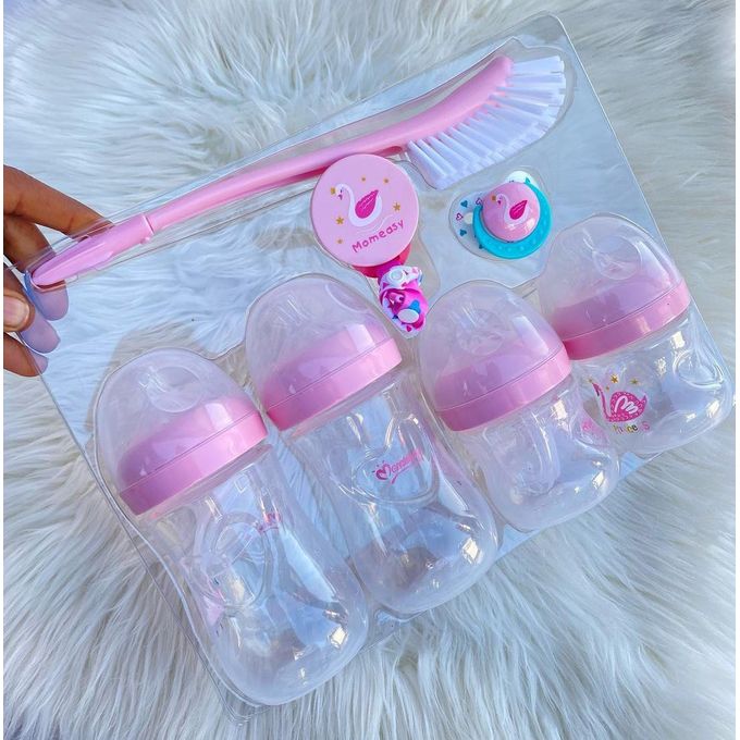 "Mom Easy Momeasy Complete Newborn Baby Feeding Gift Set – BPA-Free Bottles, Nipples, Bottle Brush & Accessories – Ideal Gift for New Moms & Baby Showers"