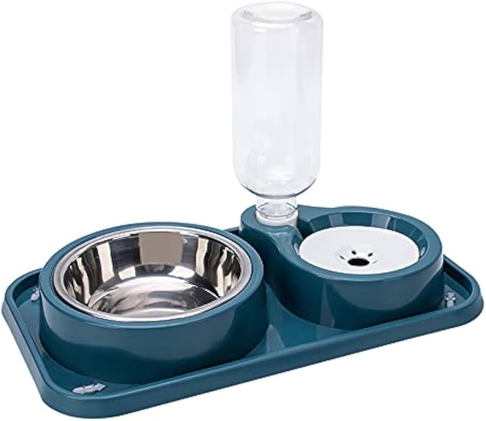 2‑in‑1 Automatic Double Pet Bowl & Water Dispenser – 500 ml PP Water Tank, Moisture‑Proof Mouthpad, Perfect for Cats & Small Dogs (3 Colors)”
