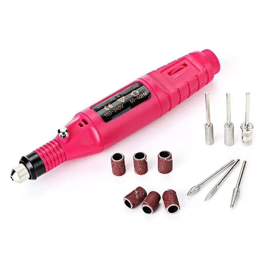 Variable Speed Rotary Nail Drill Machine –– Professional Electric Manicure Tool with 5-Piece Drill Bit Set, 3000–20000 RPM, Double Insulated & Lightweight for Precision Nail Care