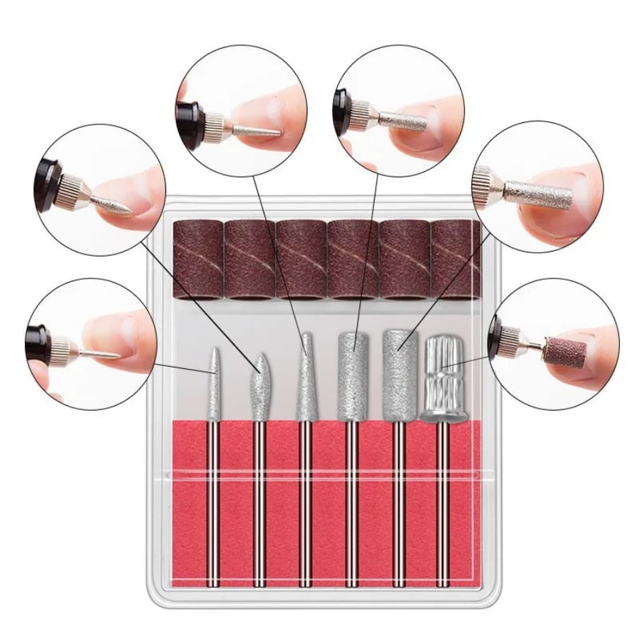 Variable Speed Rotary Nail Drill Machine –– Professional Electric Manicure Tool with 5-Piece Drill Bit Set, 3000–20000 RPM, Double Insulated & Lightweight for Precision Nail Care