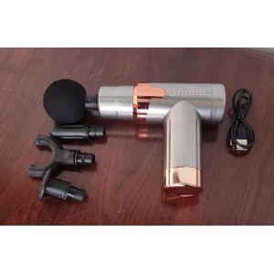 "Rechargeable Physiotherapy Massage Gun with 4 Interchangeable Heads & 6 Speed Settings – Deep Tissue Muscle Massager for Pain Relief, Recovery & Relaxation | Ideal for Athletes, Office Workers & Fitn