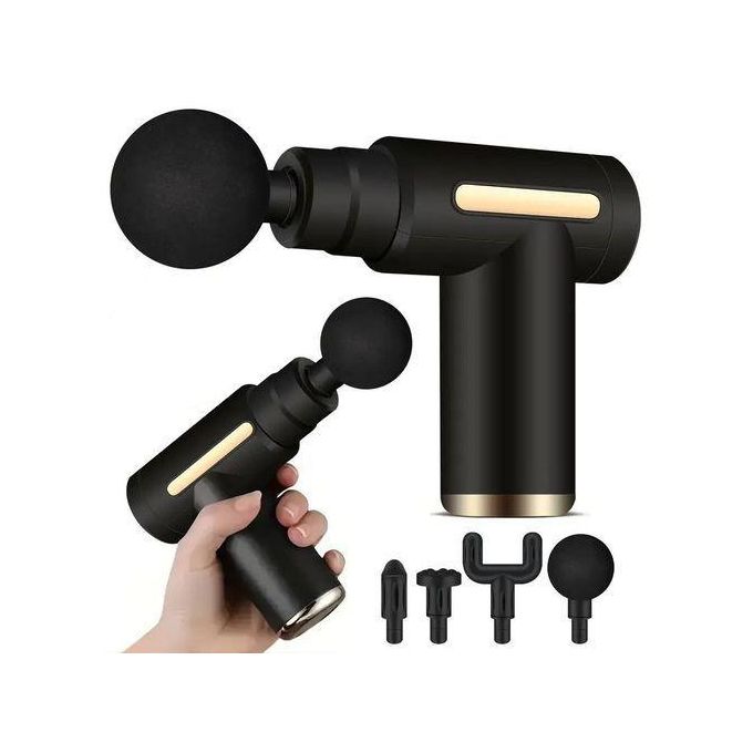 "Rechargeable Physiotherapy Massage Gun with 4 Interchangeable Heads & 6 Speed Settings – Deep Tissue Muscle Massager for Pain Relief, Recovery & Relaxation | Ideal for Athletes, Office Workers & Fitn