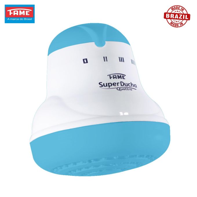 "Fame Super Ducha 4T Electric Shower Head – Original High-Quality Brazil-Made Instant Hot Water Shower for Salty, Normal & Borehole Water – 4 Temperature Settings, Durable & Energy Efficient for Daily