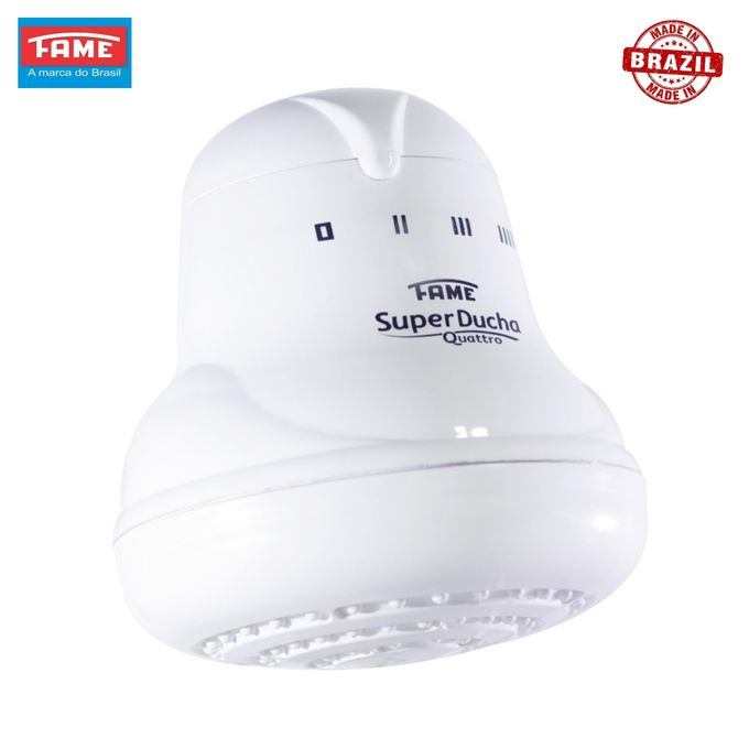 "Fame Super Ducha 4T Electric Shower Head – Original High-Quality Brazil-Made Instant Hot Water Shower for Salty, Normal & Borehole Water – 4 Temperature Settings, Durable & Energy Efficient for Daily