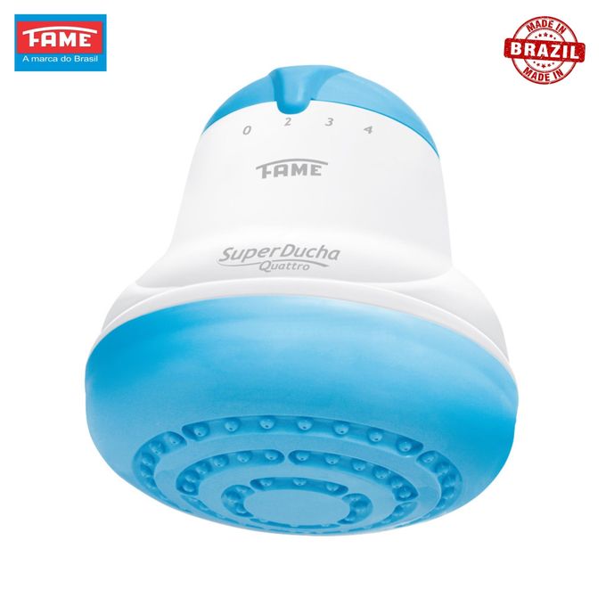 "Fame Super Ducha 4T Electric Shower Head – Original High-Quality Brazil-Made Instant Hot Water Shower for Salty, Normal & Borehole Water – 4 Temperature Settings, Durable & Energy Efficient for Daily