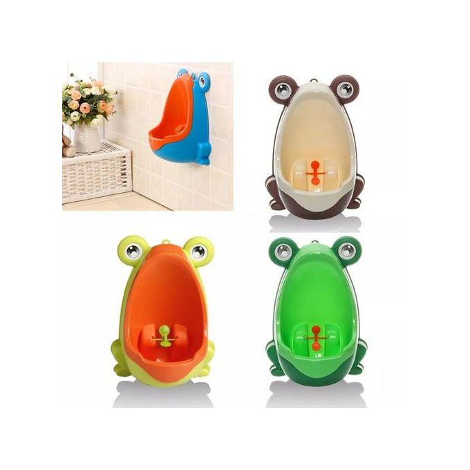 "Cute Frog Boys' Training Urinal – Adjustable Wall-Mounted Toddler Potty with Rotating Windmill Target, Non-Toxic Material, and Fun Design – Easy to Install & Perfect for Toilet Training (21x16.5x30cm