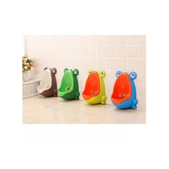 "Cute Frog Boys' Training Urinal – Adjustable Wall-Mounted Toddler Potty with Rotating Windmill Target, Non-Toxic Material, and Fun Design – Easy to Install & Perfect for Toilet Training (21x16.5x30cm