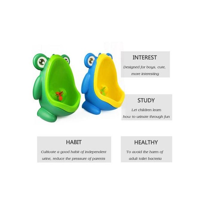 "Cute Frog Boys' Training Urinal – Adjustable Wall-Mounted Toddler Potty with Rotating Windmill Target, Non-Toxic Material, and Fun Design – Easy to Install & Perfect for Toilet Training (21x16.5x30cm