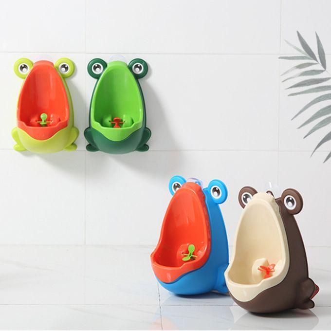 "Cute Frog Boys' Training Urinal – Adjustable Wall-Mounted Toddler Potty with Rotating Windmill Target, Non-Toxic Material, and Fun Design – Easy to Install & Perfect for Toilet Training (21x16.5x30cm