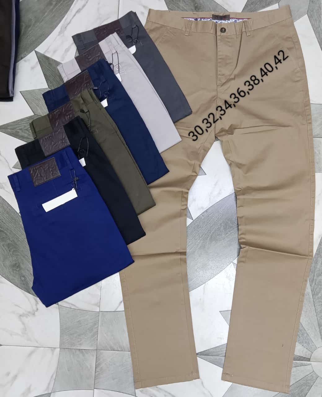 3 "Men's Original Khaki Trousers – Classic Straight-Leg Fit, Mid-Rise Waist, Durable Cotton-Twill Fabric, Timeless Everyday Essential for Work or Casual Wear"