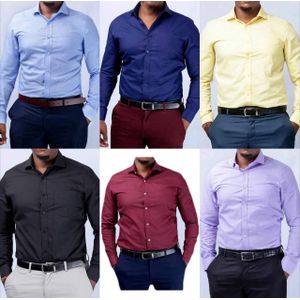 Fashion 6-Pack Turkey Men's Official Shirts - Premium Slim Fit Design - 100% Pure Cotton for Unmatched Comfort and Style - Perfect for Formal and Casual Wear