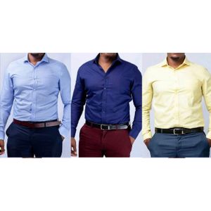 "Fashion 3-Pack Turkey Men's Official Shirts - Premium Slim Fit Design - 100% Pure Cotton for Unmatched Comfort and Style - Perfect for Formal and Casual Wear"