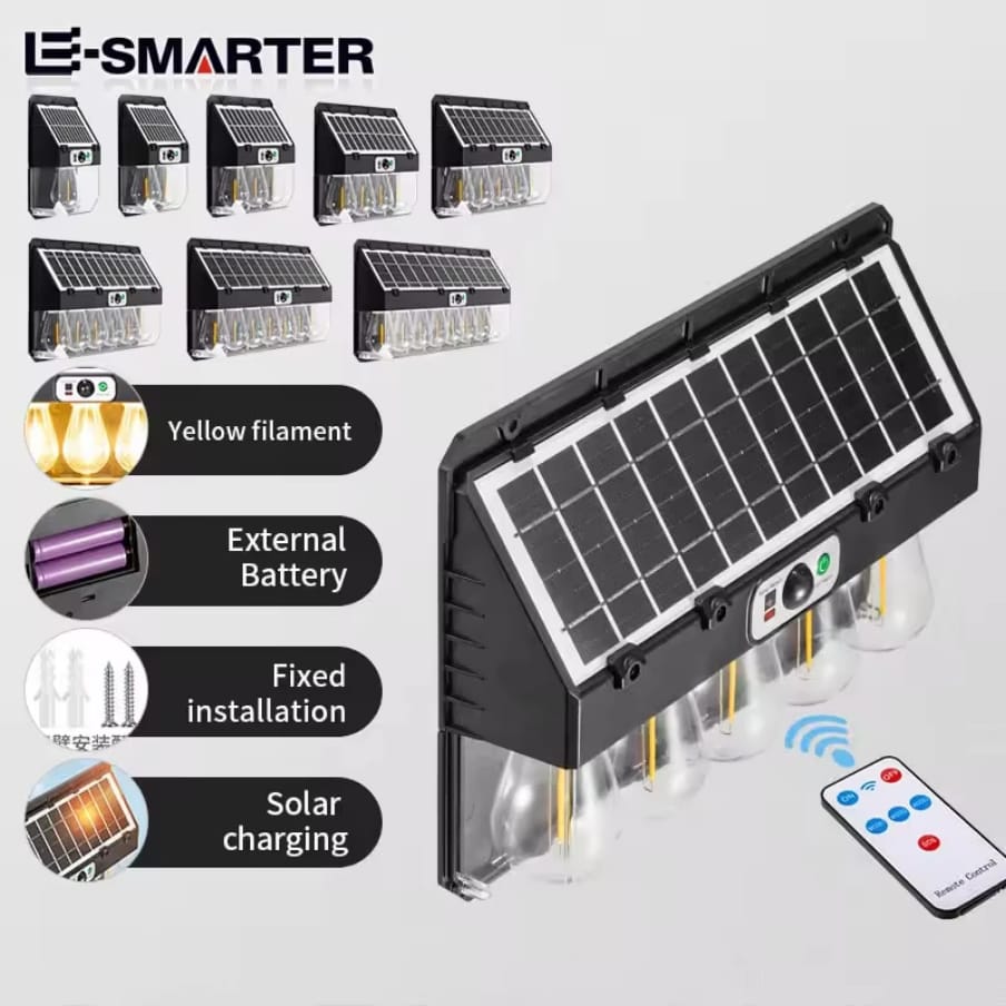 Outdoor Solar Wall Light with Tungsten Bulb – Motion Sensor, 18650 Battery & Solar Panel | Perfect for Garden, Stairs, Driveways & Patios"