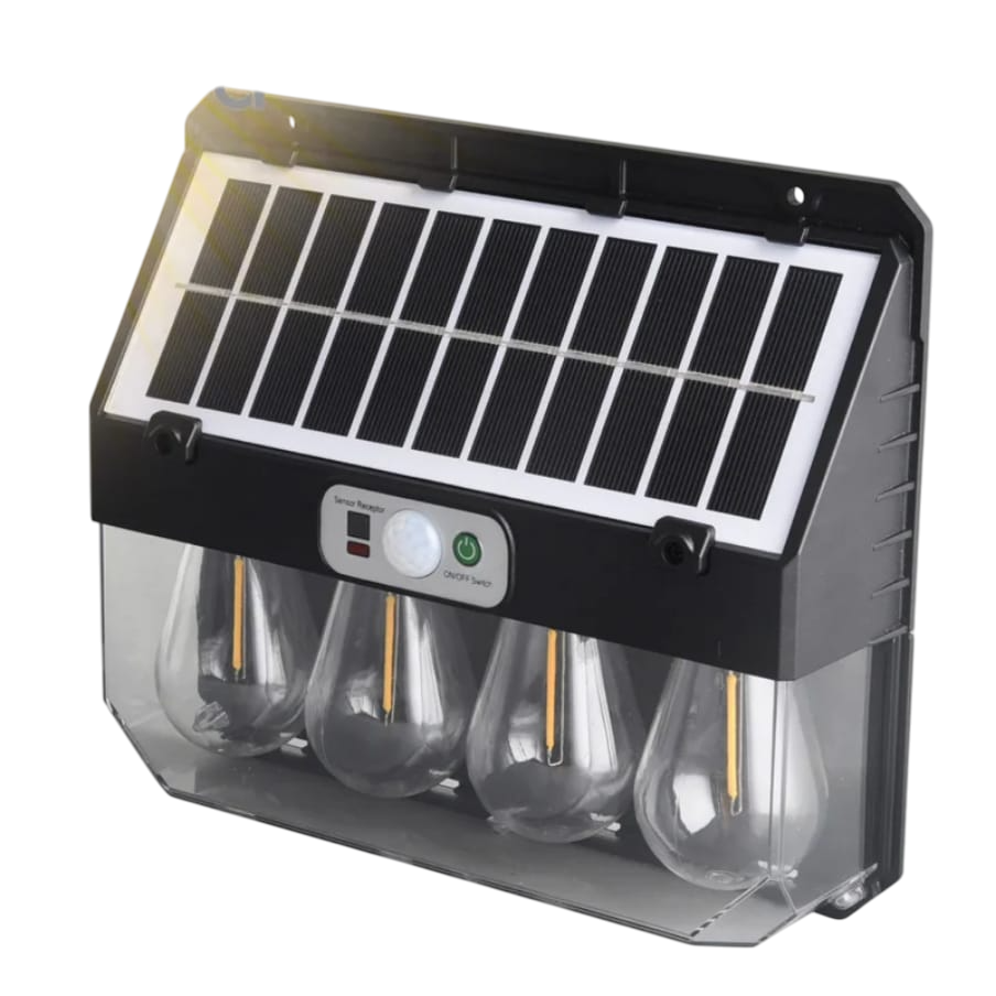 Outdoor Solar Wall Light with Tungsten Bulb – Motion Sensor, 18650 Battery & Solar Panel | Perfect for Garden, Stairs, Driveways & Patios"