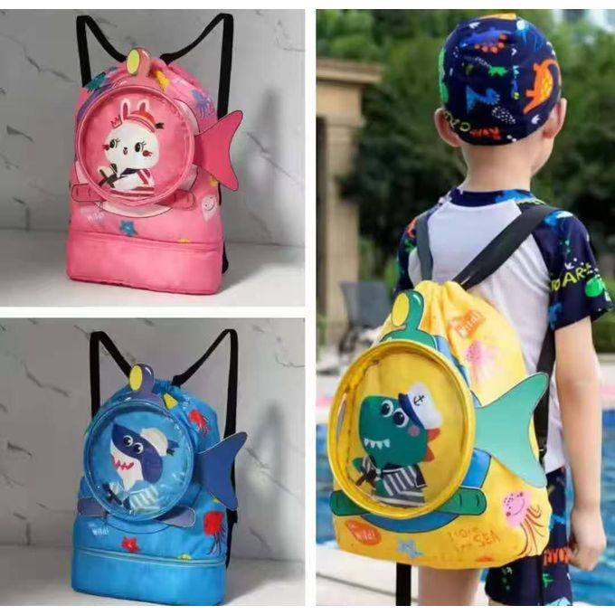 4-Piece Swimming Set for Kids & Beginners – Goggles, Swim Cap, Cartoon Towel & Drawstring Bag | Complete Pool & Beach Kit