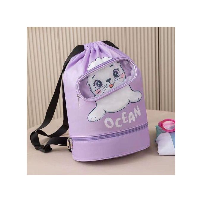 4-Piece Swimming Set for Kids & Beginners – Goggles, Swim Cap, Cartoon Towel & Drawstring Bag | Complete Pool & Beach Kit