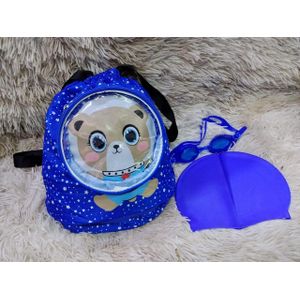 4-Piece Swimming Set for Kids & Beginners – Goggles, Swim Cap, Cartoon Towel & Drawstring Bag | Complete Pool & Beach Kit