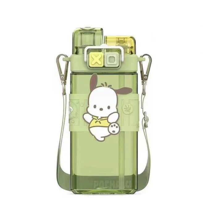 1PCS Adorable Sanrio Kids Water Bottle 500ML – BPA Free Dual Nozzle Sipper, Leakproof Bottle with Shoulder Strap, Cute School Water Bottle for Girls