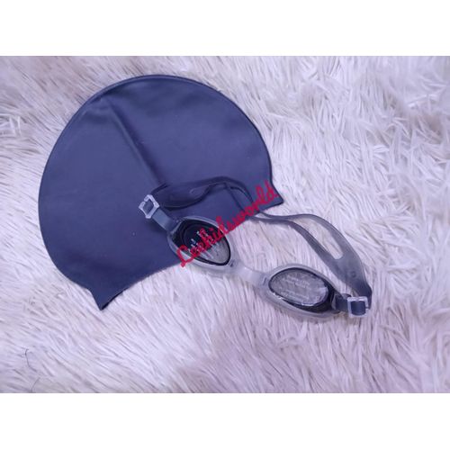 Children’s Swimming Goggles and Swim Cap Set – Leakproof Anti-Fog UV-Protected Goggles with Comfortable Stretchable Swimming Cap for Kids