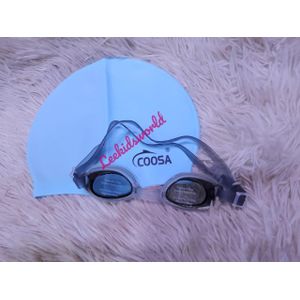 Children’s Swimming Goggles and Swim Cap Set – Leakproof Anti-Fog UV-Protected Goggles with Comfortable Stretchable Swimming Cap for Kids