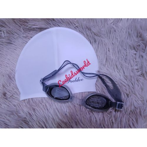 Children’s Swimming Goggles and Swim Cap Set – Leakproof Anti-Fog UV-Protected Goggles with Comfortable Stretchable Swimming Cap for Kids