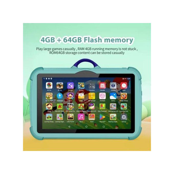 M730 / M43 Kids Tablet, 7-Inch HD Display, 6GB RAM + 256GB ROM, SIM Card Slot, WiFi & 4G LTE Support, Parental Control, Educational and Entertainment Tablet for Children