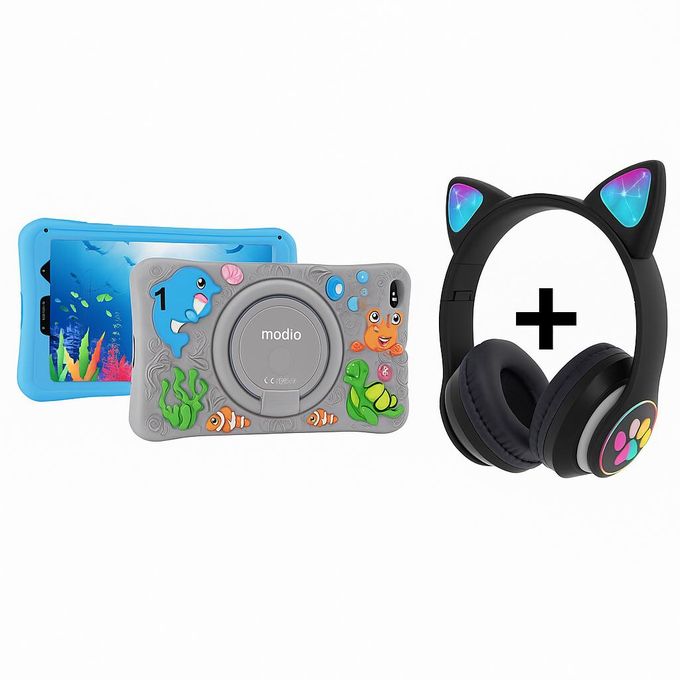 NEW M128 8” Kids Learning & Study Tablet – 6GB RAM + 256GB Storage, 5G SIM Card Support, 4000mAh Long-Lasting Battery, Shockproof Silicone Case + Free Wireless Headphones