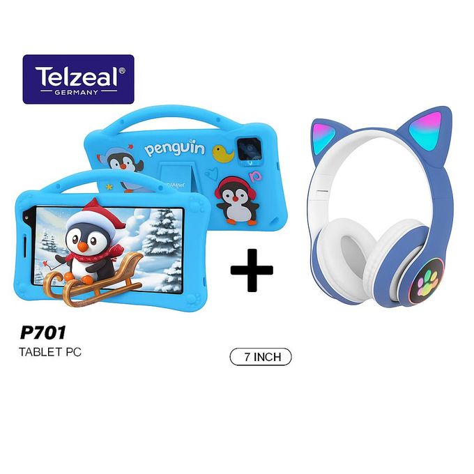 NEW M128 8” Kids Learning & Study Tablet – 6GB RAM + 256GB Storage, 5G SIM Card Support, 4000mAh Long-Lasting Battery, Shockproof Silicone Case + Free Wireless Headphones