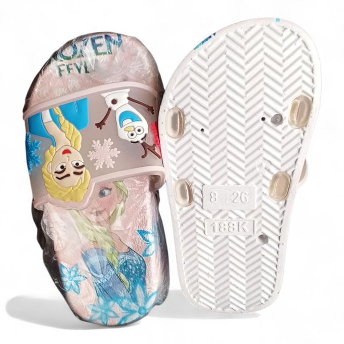 Frozen Cartoon Slides for Girls – Anti-Slip Lightweight Home & Beach Slippers – Cute Princess Summer Sandals
