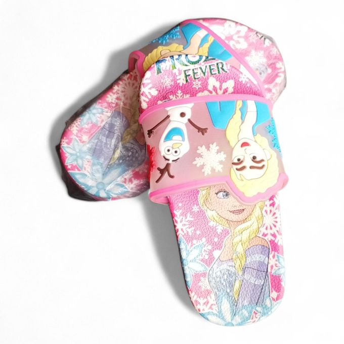 Frozen Cartoon Slides for Girls – Anti-Slip Lightweight Home & Beach Slippers – Cute Princess Summer Sandals
