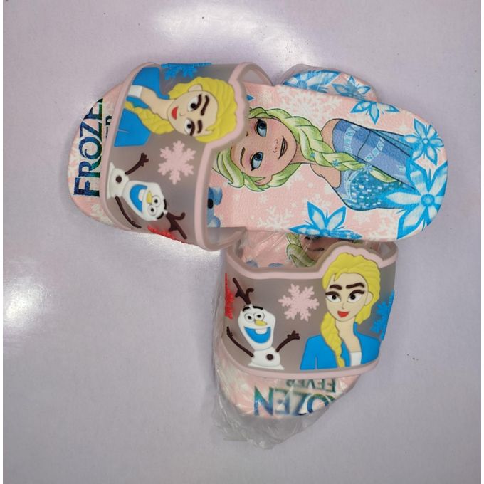 Frozen Cartoon Slides for Girls – Anti-Slip Lightweight Home & Beach Slippers – Cute Princess Summer Sandals