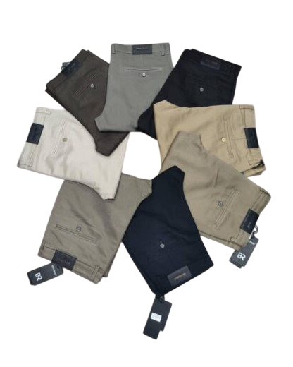 2 PCS Men’s Stretch Soft Khaki Chino Trousers – Break Rules Collection Comfortable Flexible Smart Casual Pants for Everyday Wear