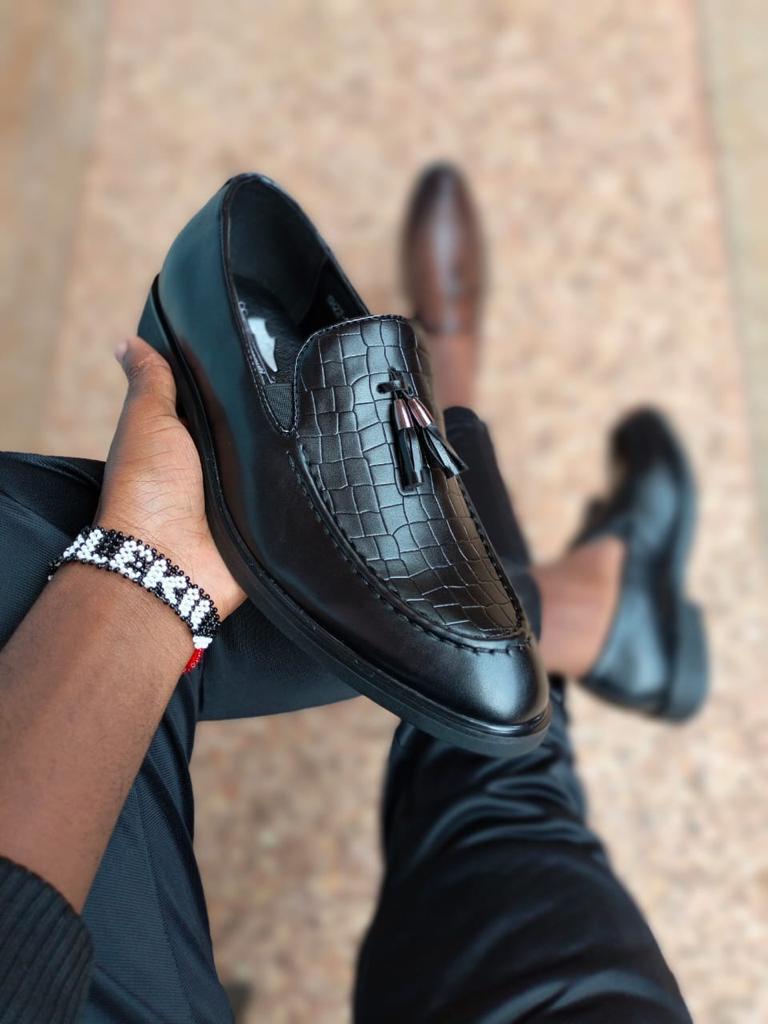 Quality leather moccasins 🔥 💯 Men's Official Shoes Rubber sole ✅