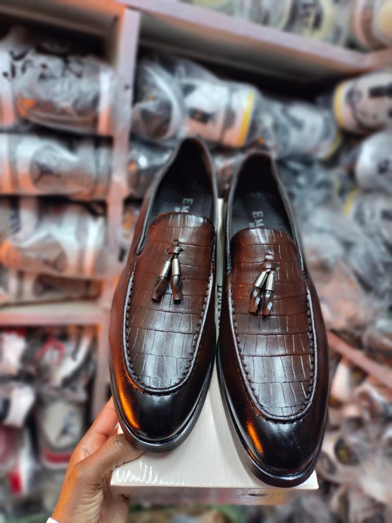 Quality leather moccasins 🔥 💯 Men's Official Shoes Rubber sole ✅