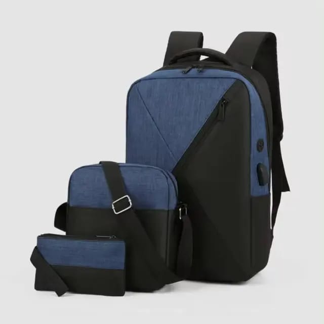 Men Laptop Backpack Bag Set Rucksack 3 in 1 unisex Travel Bag With USB Jack Large Capacity School Bag