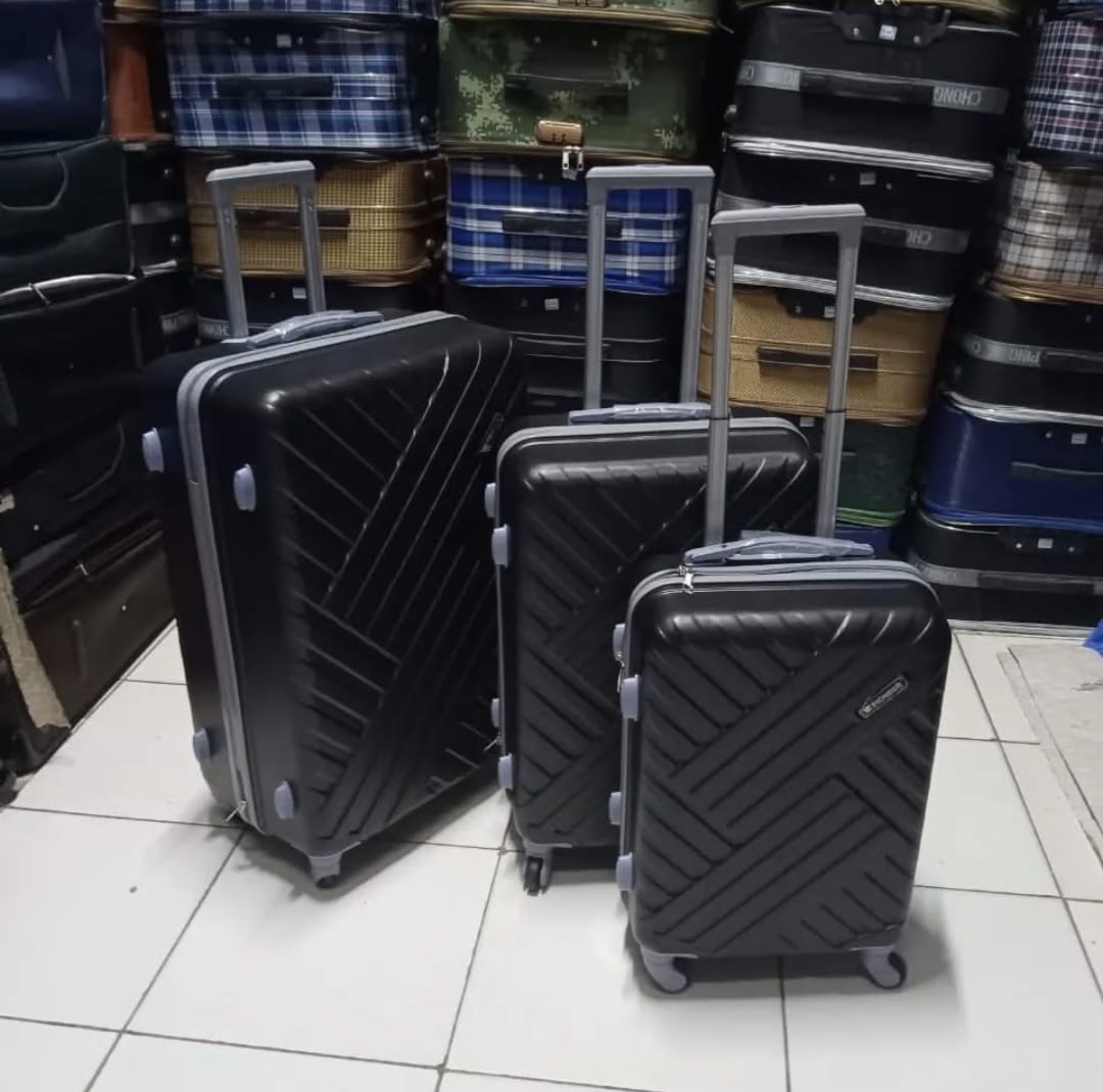 High Quality  fashion 3 in1 firbre  unbreakable luxurious Rubber Suitecases Briefcase Travel bag 🔥🔥🔥🔥