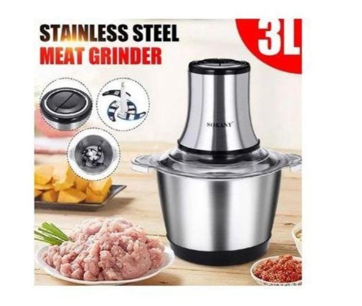 Sokany  Multifunctional  Electric  Meat grinder or incer and vegetable Chopper  3l with steel bowl Power & Service🔥 🔥 🔥 🔥 powerful and service