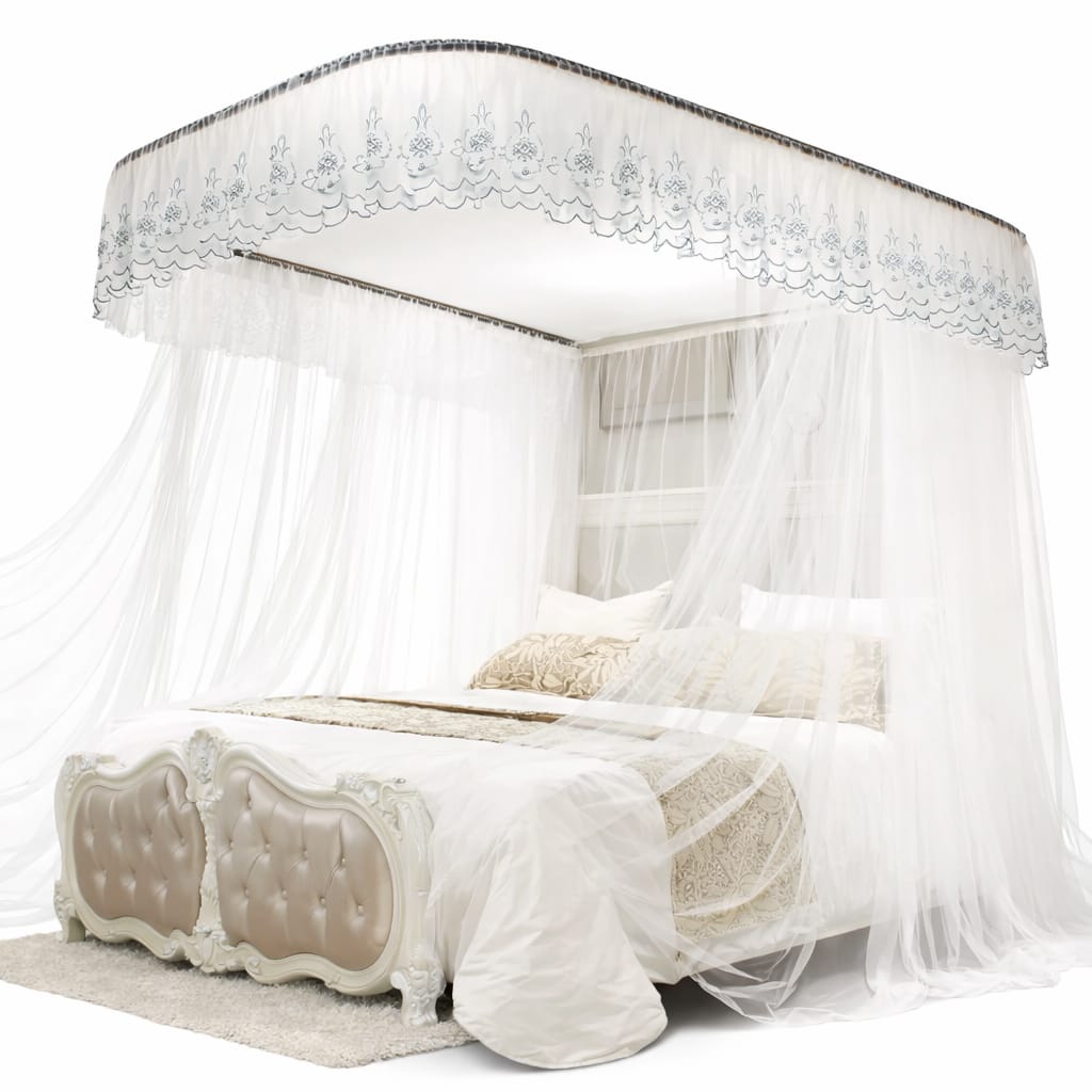 Clearance Offer✨Premium 2 stand Mosquito Net with Rails🛏️✨LUXURY AND REPELLENT TENT  CANOPY MOSQUITO NET.Pink Purple Cream and white.Full coverage protection from mosquitoes & insects.Easy to install