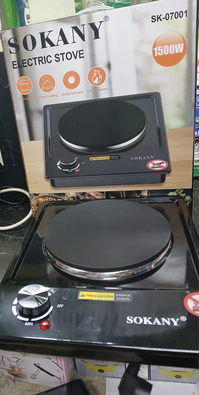 SOKANY SINGLE INDUCTION COOKER, 4 digit LED display, 240 minute cooking timer and 24 hours preset timer, Shows voltage and power consumption.