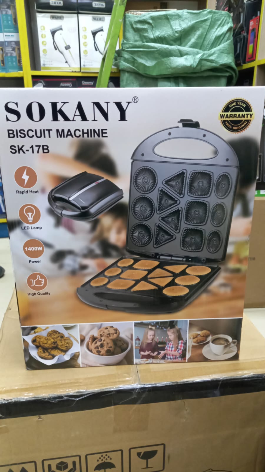 SOKANY CAKE MACHINE, Cool touch handles, Non stick plates, Sandwich waffle & grill & griddle.