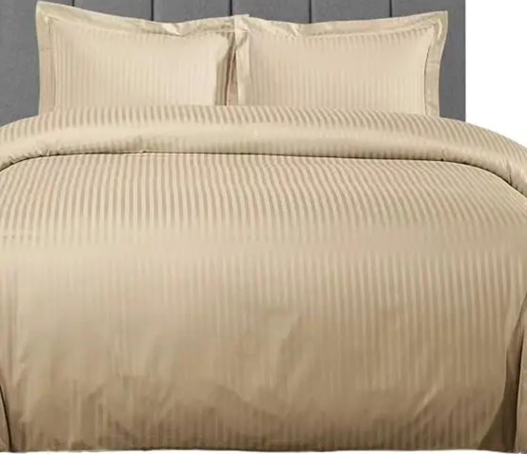 5*6 Cotton Stripped Duvet Cover Sets - 2 Pcs Pillowcases, 1 Pc bedsheet , 1 Pc Duvet cover size