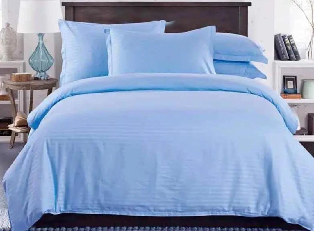 5*6 Cotton Stripped Duvet Cover Sets - 2 Pcs Pillowcases, 1 Pc bedsheet , 1 Pc Duvet cover size