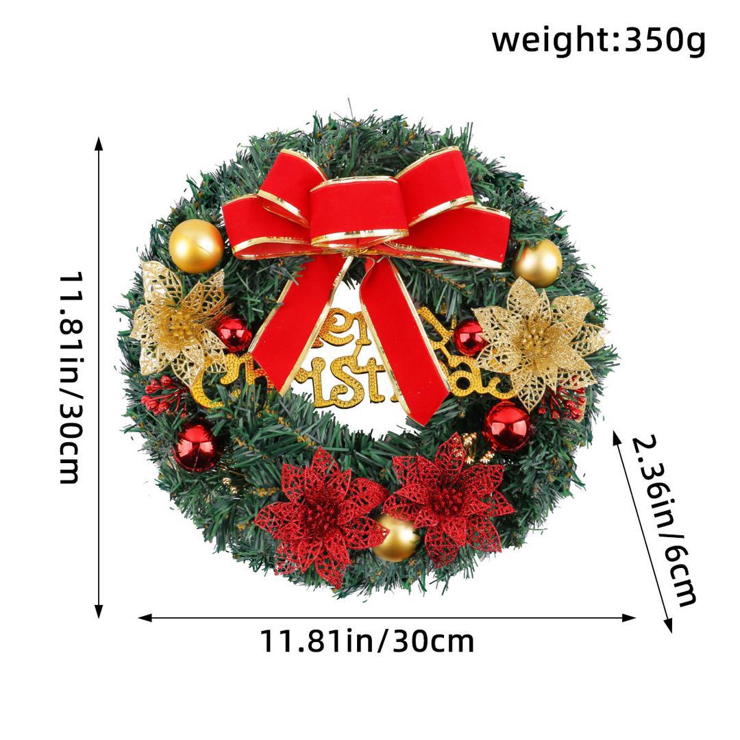 30 Cm Christmas Wreath With Lights - Battery Powerd