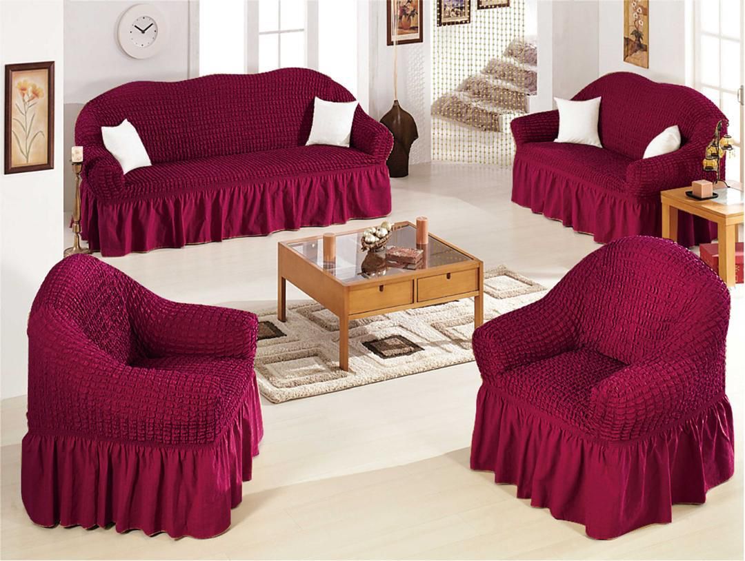 5 SEATER ELEGANT TURKEY SOFA SEAT COVERS (3:1:1) - transforms your coach to a stunning center piece, protects your sofa furniture daily wears and tears, kids, scratches from pets, dogs or spills