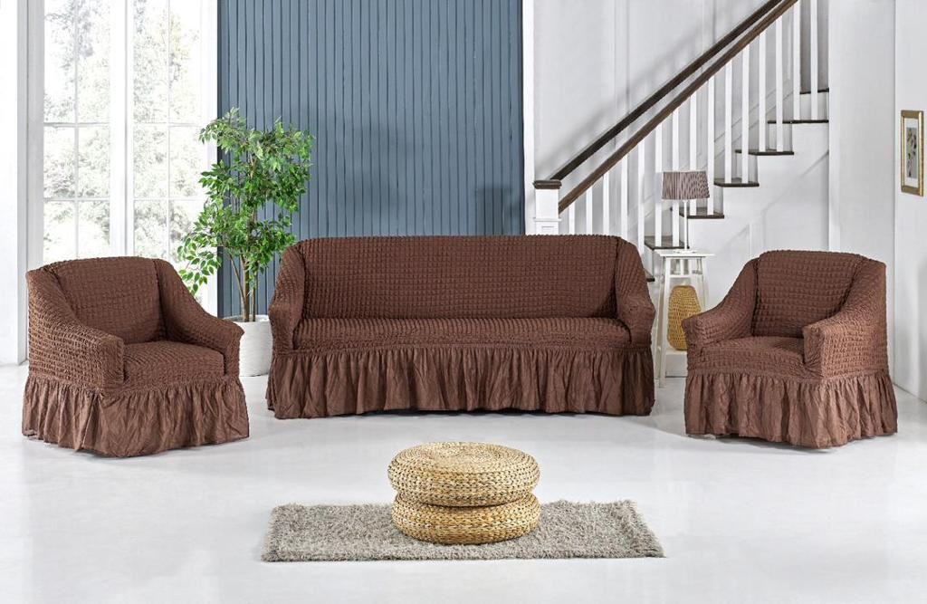 5 SEATER ELEGANT TURKEY SOFA SEAT COVERS (3:1:1) - transforms your coach to a stunning center piece, protects your sofa furniture daily wears and tears, kids, scratches from pets, dogs or spills